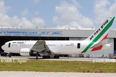 2008 - Air Italy (ex MaxJet) B767 I-AIGH fresh out of the paint shop aviation stock photo #0252