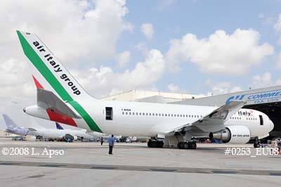 2008 - Air Italy (ex MaxJet) B767 I-AIGH fresh out of the paint shop aviation stock photo #0253