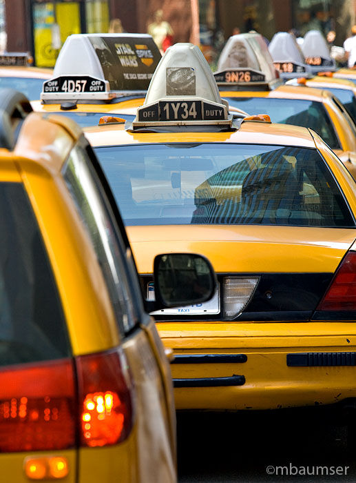 NYC Line of Taxis