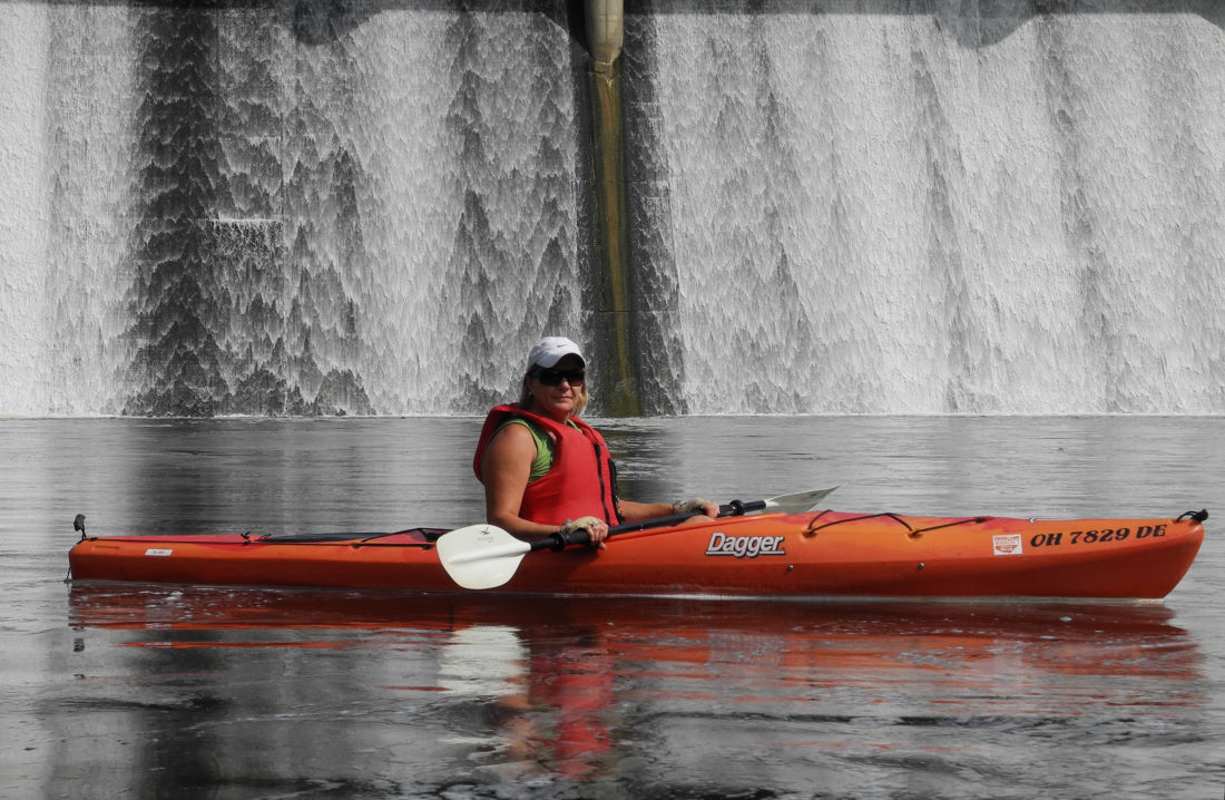 Kayaking at the OShaughnessy Dam on the Scioto River