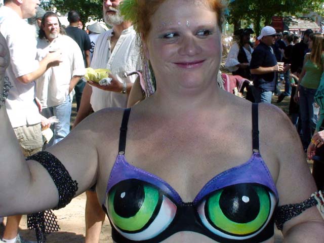 Not body paint, just a painted bra