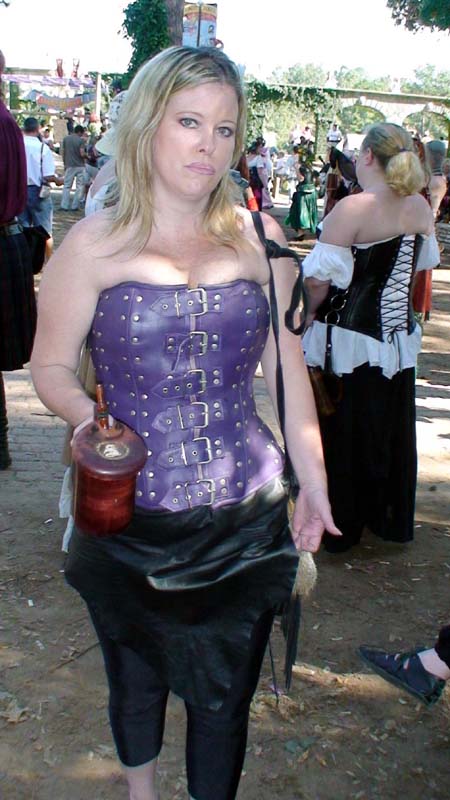 Lizzy still cant get the cleavage out.  It is locked down tight!