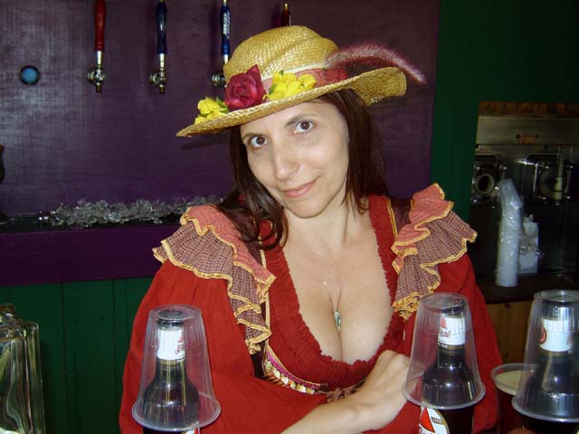 Diamond at her bar
