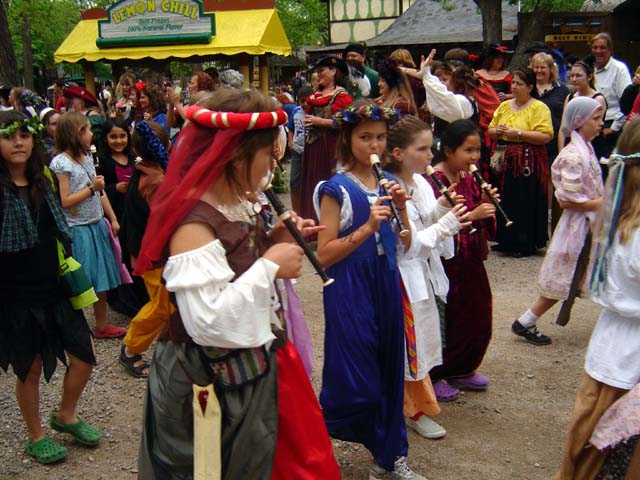 The kids on their recorders.