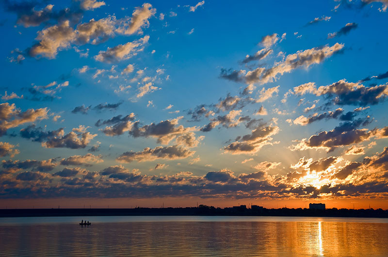 Fishing at sun rise