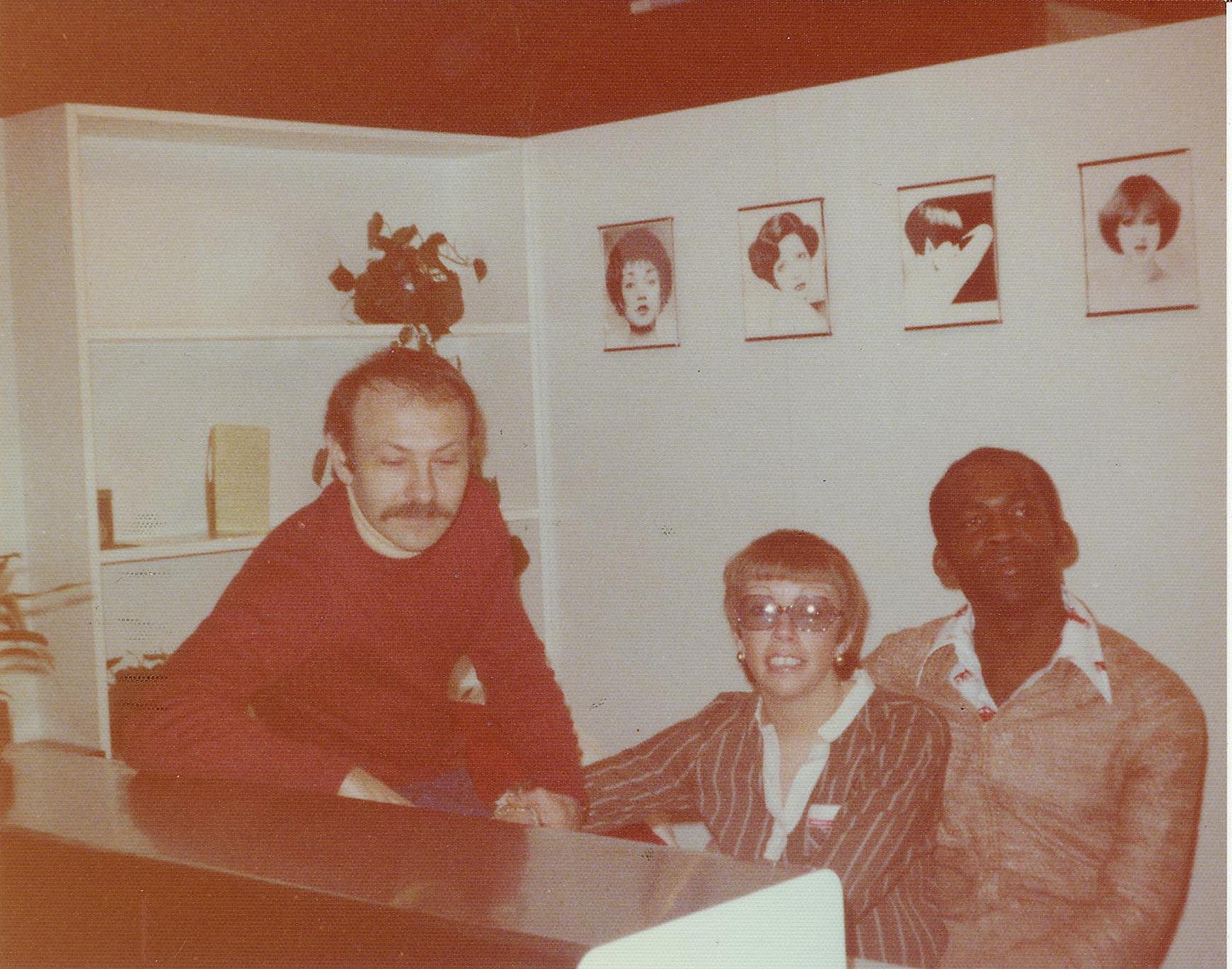 Angelo Poli Kathy and Deric Darlington in Milano approx 1979.