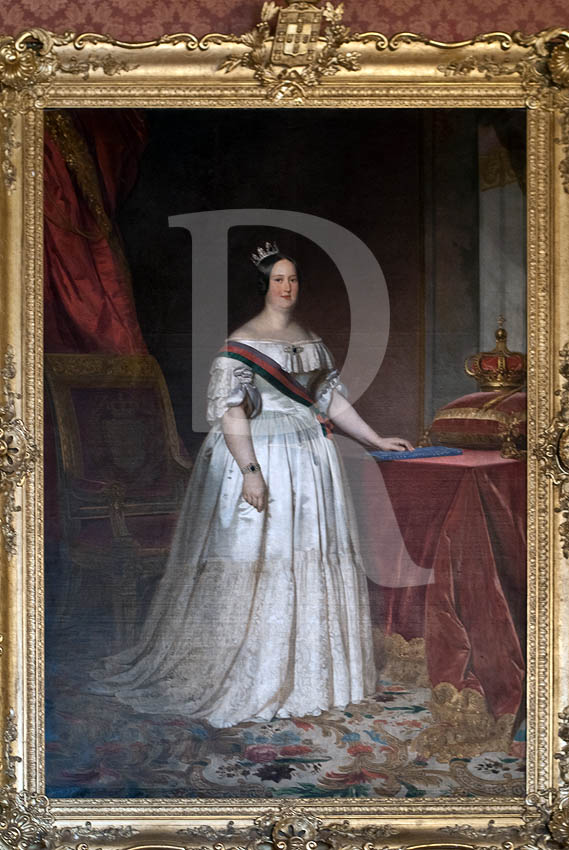 Retrato de D. Maria II, por Ferdinand  Krumholz (1846)