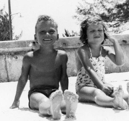 1953 - Don Boyd and a pretty girl, possibly Megan Shaffer, on Pass-a-Grille Beach, St. Petersburg