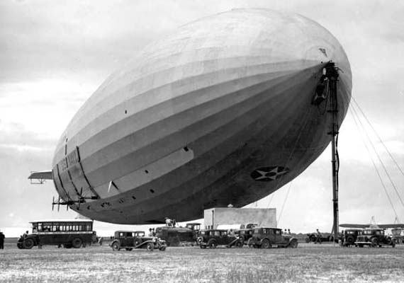 1933 - the U. S. Navys 785-foot USS AKRON ZRS-4 at Naval Reserve Air Base Miami (now Opa-locka Executive Airport)