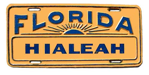 1950s - front bumper license plate for Hialeah