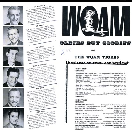 Mid 1960s - WQAM Oldies but Goodies record album back cover