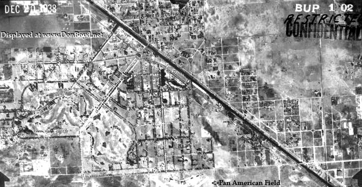 1938 - aerial view of Miami Springs and part of Hialeah, Florida