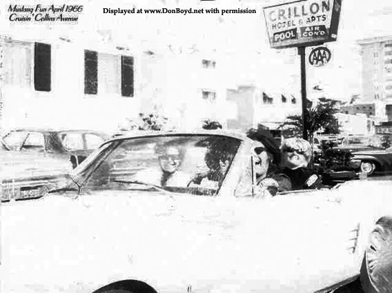 1966 - Jona Mulvey and Karen Goldsmith cruisin Collins with friends in a Mustang convertible