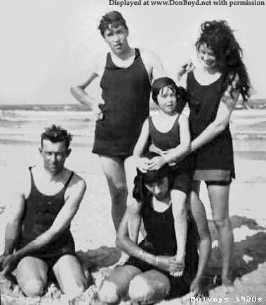 1920s - John B. Mulvey with his family on the beach at St. Augustine, Florida
