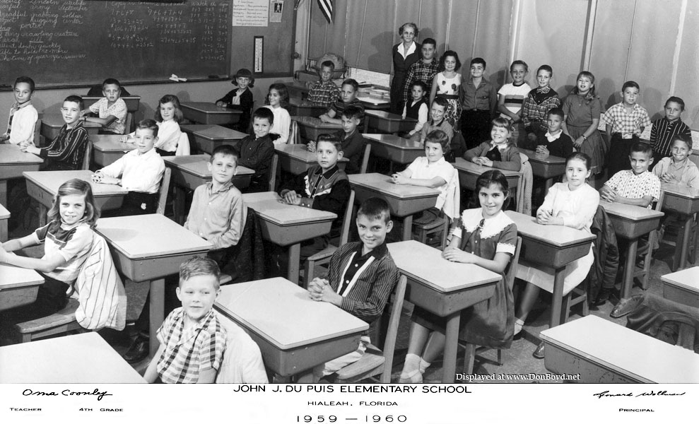 1960 - Mrs. Oma Coonleys 4th grade class at Dr. John G. DuPuis Elementary School, Hialeah with names below