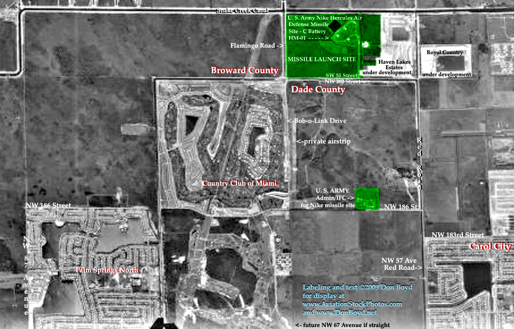 1970 - U. S. Army C Battery HM03 Nike Hercules Air Defense Missile Sites in Northwest Dade and Southwest Broward Counties