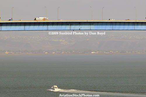 The Coronado Bridge linking Coronado Island to the mainland landscape stock #4748