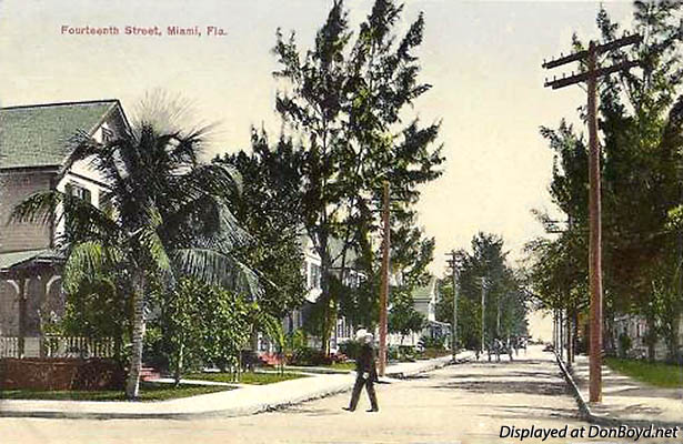 1920s? - NE 14th Street looking east towards Biscayne Bay, Miami