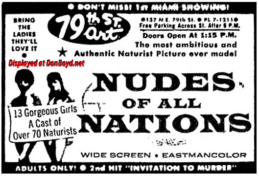 1964 - ad for the 79th Street Art Theatre in Miami