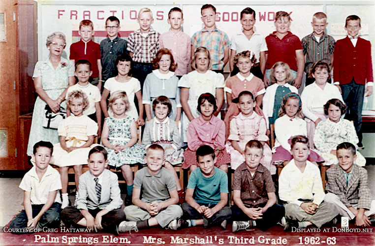 1962-1963 - Mrs. Marshalls 3rd grade class at Palm Springs Elementary School