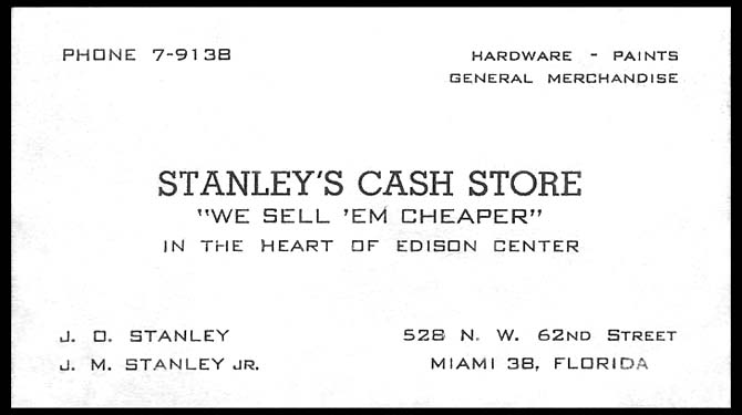 1950s/60s - Stanleys Cash Store