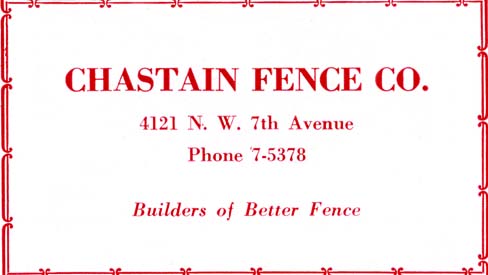 1952 - Chastain Fence Co.