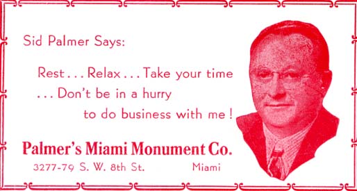 1952 - Palmers Miami Monument Company