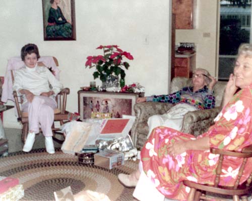 1973 - Irene Anthonsen, Clarice Arnold (Gram) and Aunt Norma after Christmas dinner