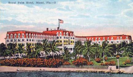 1920s - the Royal Palm Hotel on the Miami River at Biscayne Bay, Miami