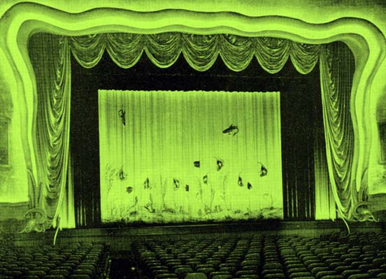 The draperies around the screen at the Carib Theatre on Lincoln Road, Miami Beach