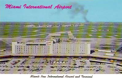 1960's - a dubious postcard featuring Miami International Airport