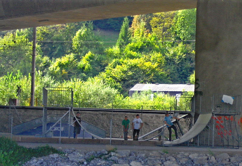THE SKATEBOARD PARK UNDER THE BRIDGE