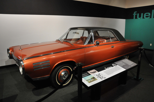 1963 Chrysler Turbine experimental car; one of 50 built and of eight that remain; from Natural History Museum of L.A. County