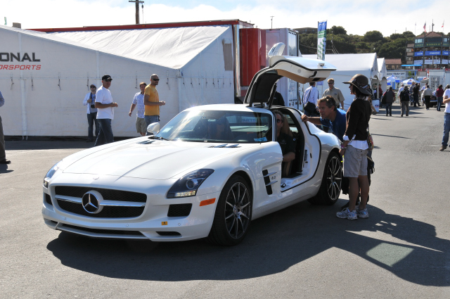 2011 Mercedes SLS AMG on Mazda Raceway Laguna Seca paddock