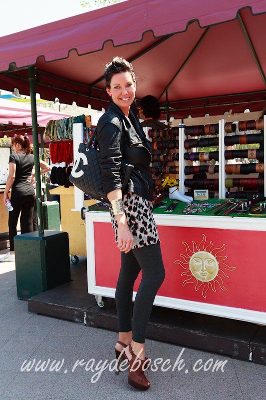 A lady shopper poses for the camera...