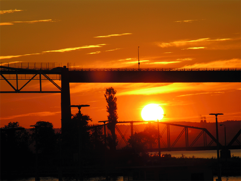 Sunset at Sault Ste Marie, Upper Peninsula