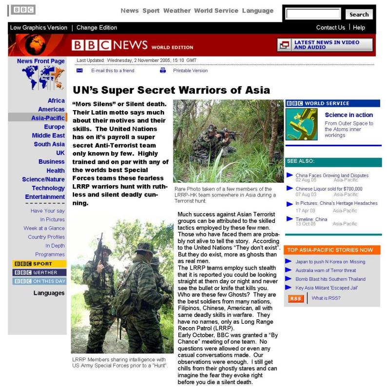 LRRPs featured in BBC!