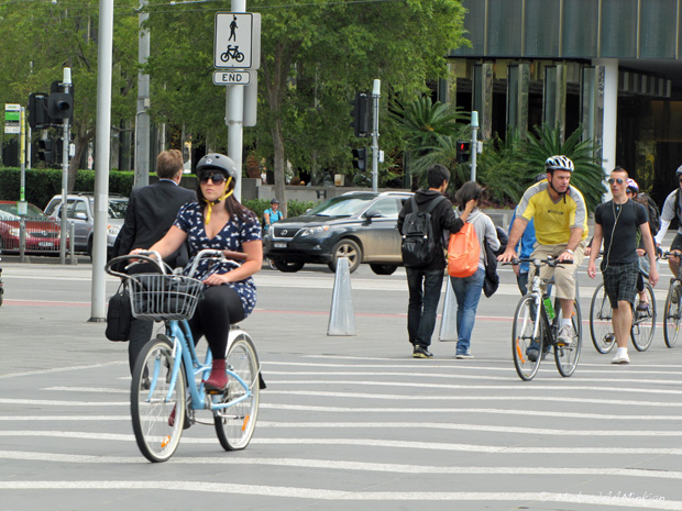 Woman and bicycle