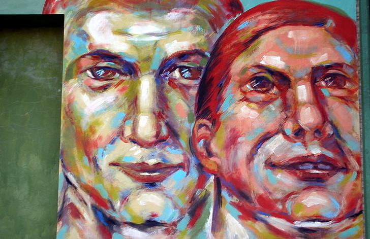 Faces painted on the walls
