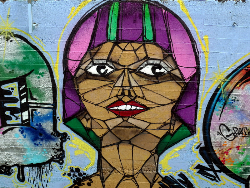 Faces painted on the walls