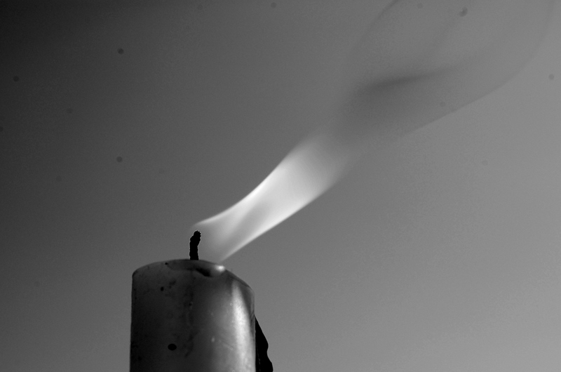 Candle in b&w
