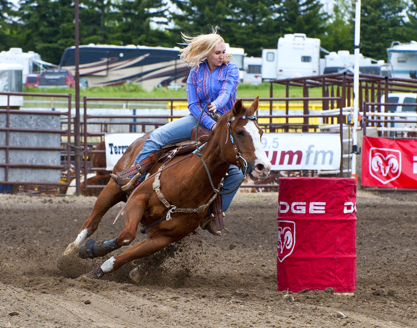 Ladies Barrel Race at the Handhills Stampede 2012