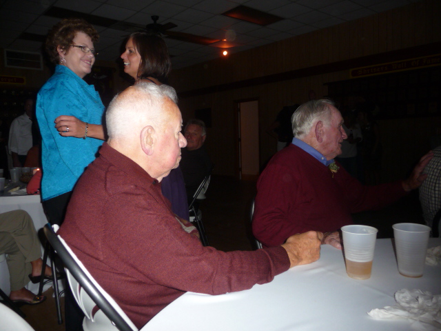 Grooms Uncle Harold Bond and Grandfather Robert Crumpler, and friends Carole and Kim in the background.