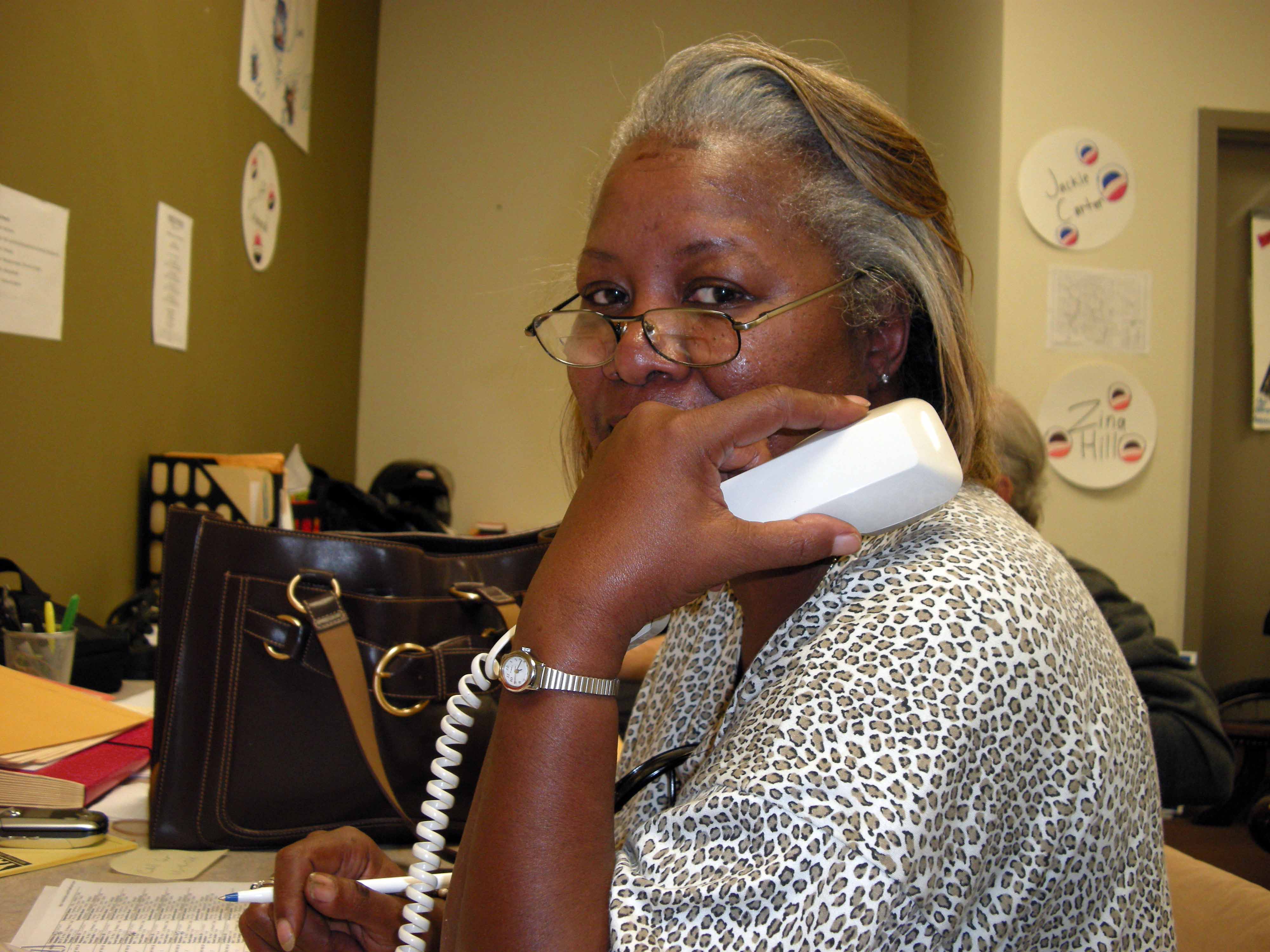 Ms Jacqueline calling for Barack.jpg