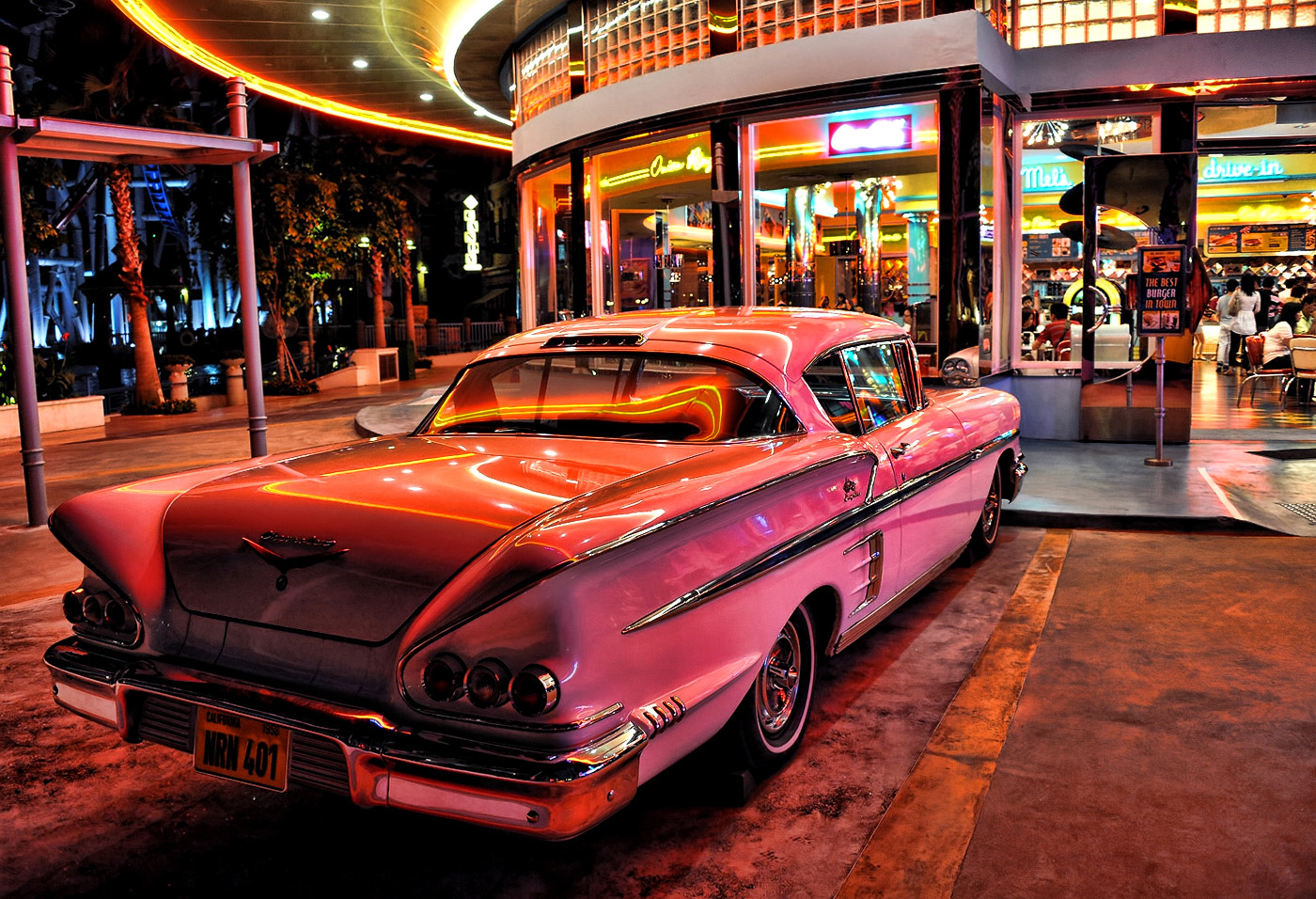 Pink Chevy Impala at Mels Drive-In