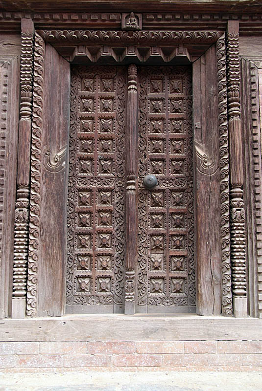 Carved Wooden Door Bhaktapur 02