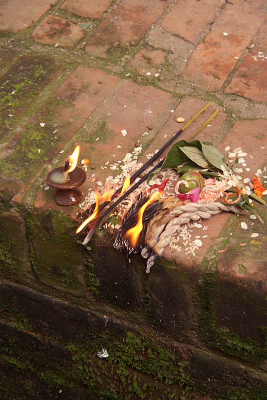 Offerings on Wall Pancha Dan