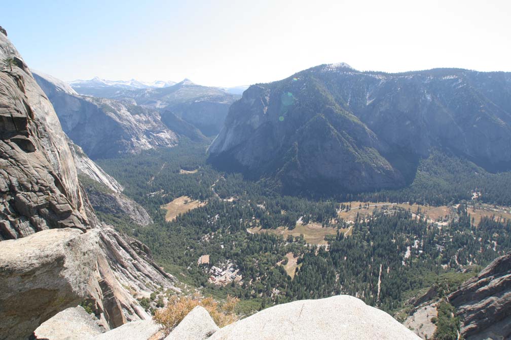 Looking over towards Glacier Point and up towards Little Yosemite Valley.