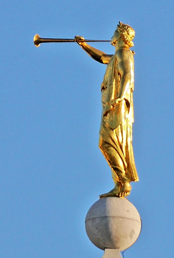 Angel Moroni at the Top of the Mormon Temple - Salt Lake City
