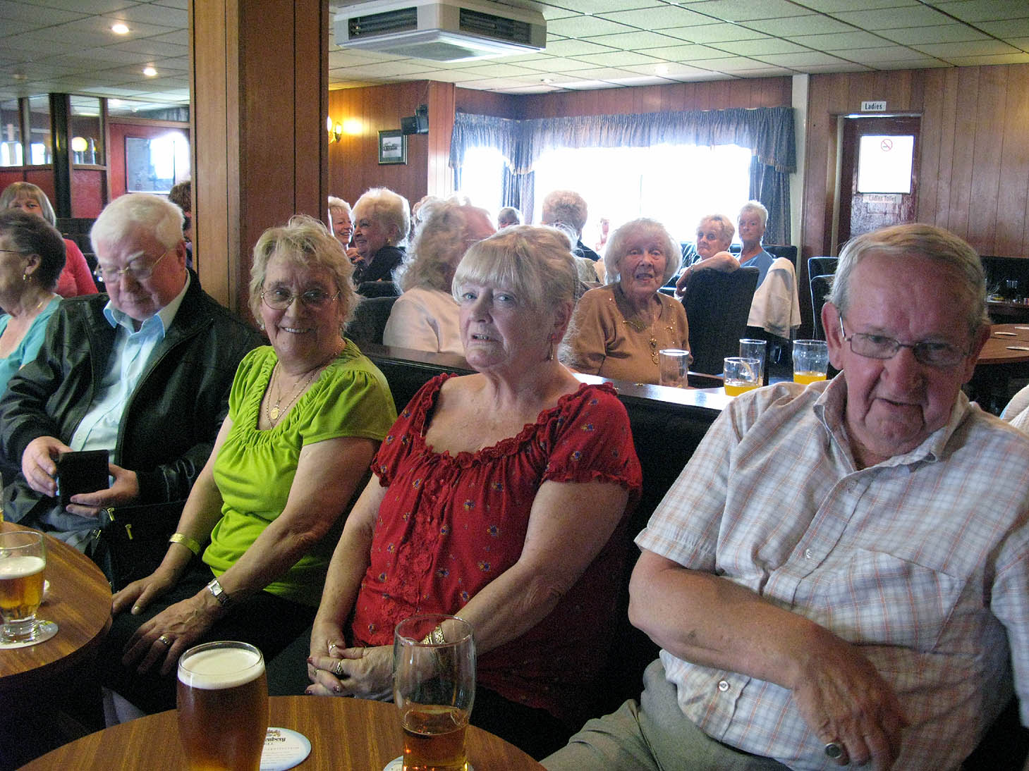 People sat in a row at club in Blackpool